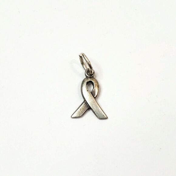 SJC Jewelry - Sterling Silver Breast Cancer Awareness Ribbon Charm Signed SJC